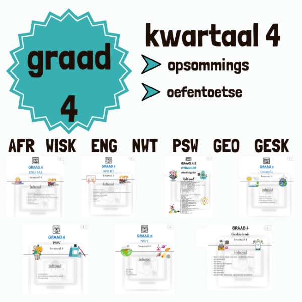 Graad Kwartaal Opsommings En Oefenvraestelle Virtual Au Pair Shop