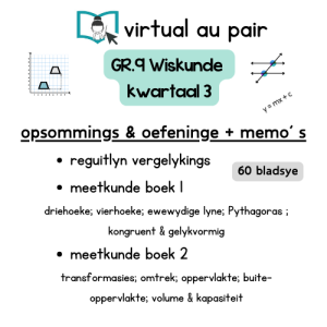 Graad 9 Wiskunde Kwartaal 3 vraestelle en opsommings