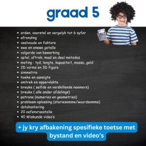 graad 5 wiskunde lespakket oefentoetse oefenvrastelle