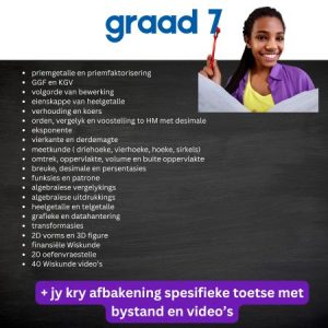 graad 7 wiskunde lespakket oefentoetse oefenvraestelle