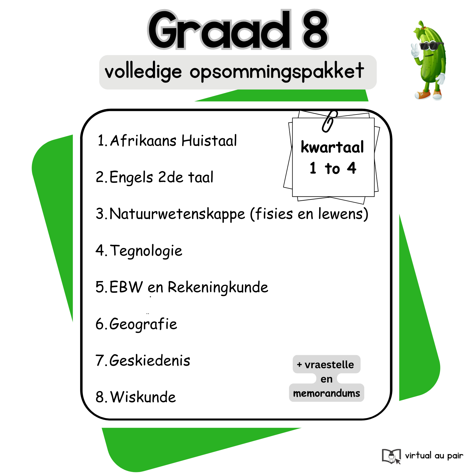 Graad 8 PDF opsommings en toetse 2026