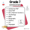 Grade 7 PDF summaries and tests 2025