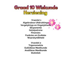 Graad 10 Wiskunde Hersiening Vraestel 1 en 2