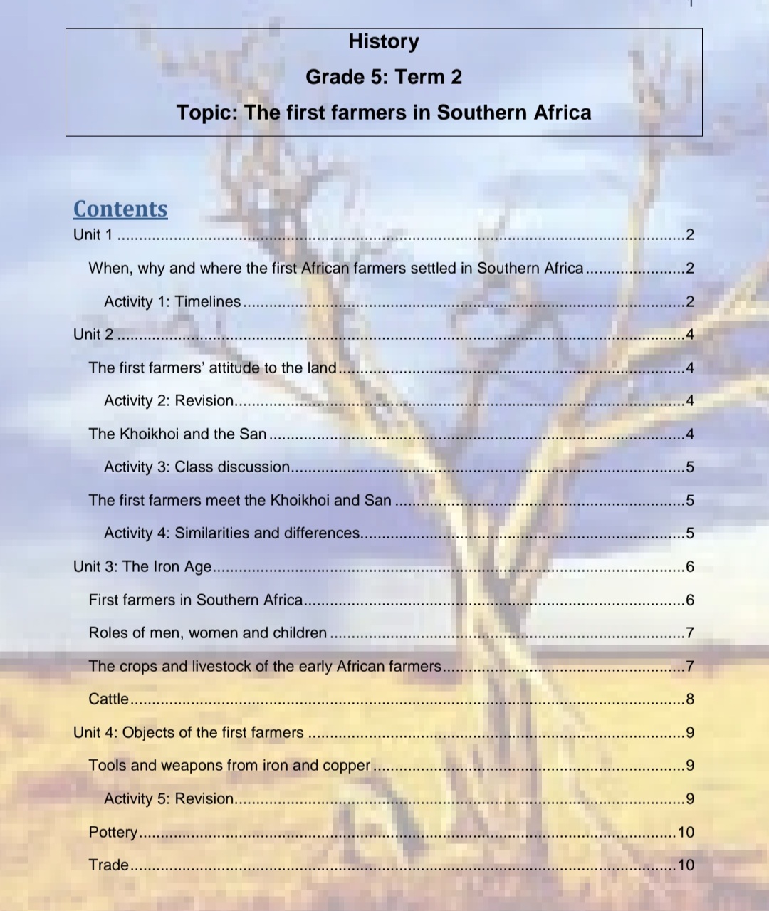 Grade 5 History Summary (Term 1 -4) - Image 4