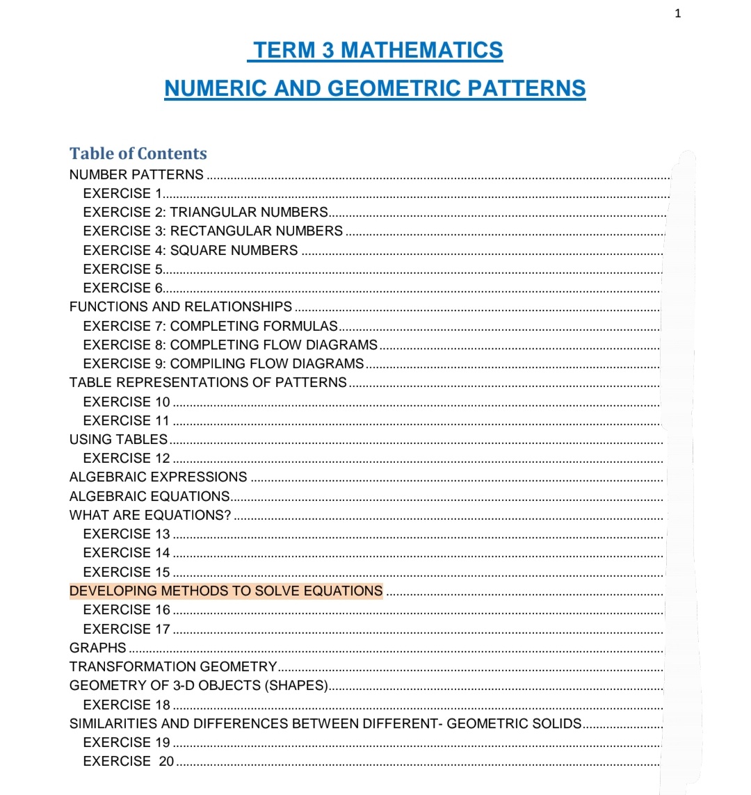 Grade 7 Mathematics Study kit (Term 3 + 4 ) - Image 2