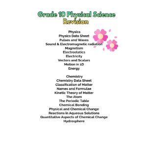 Grade 10 Physical Science Revision ( Physics and Chemistry)