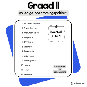 Graad 11 PDF opsommings en toetspakket