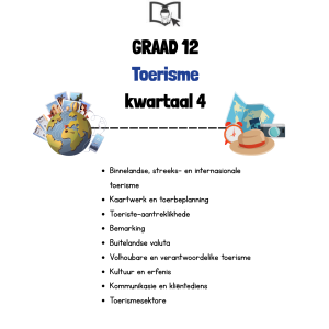 Graad 12 Toerisme Kwartaal 4